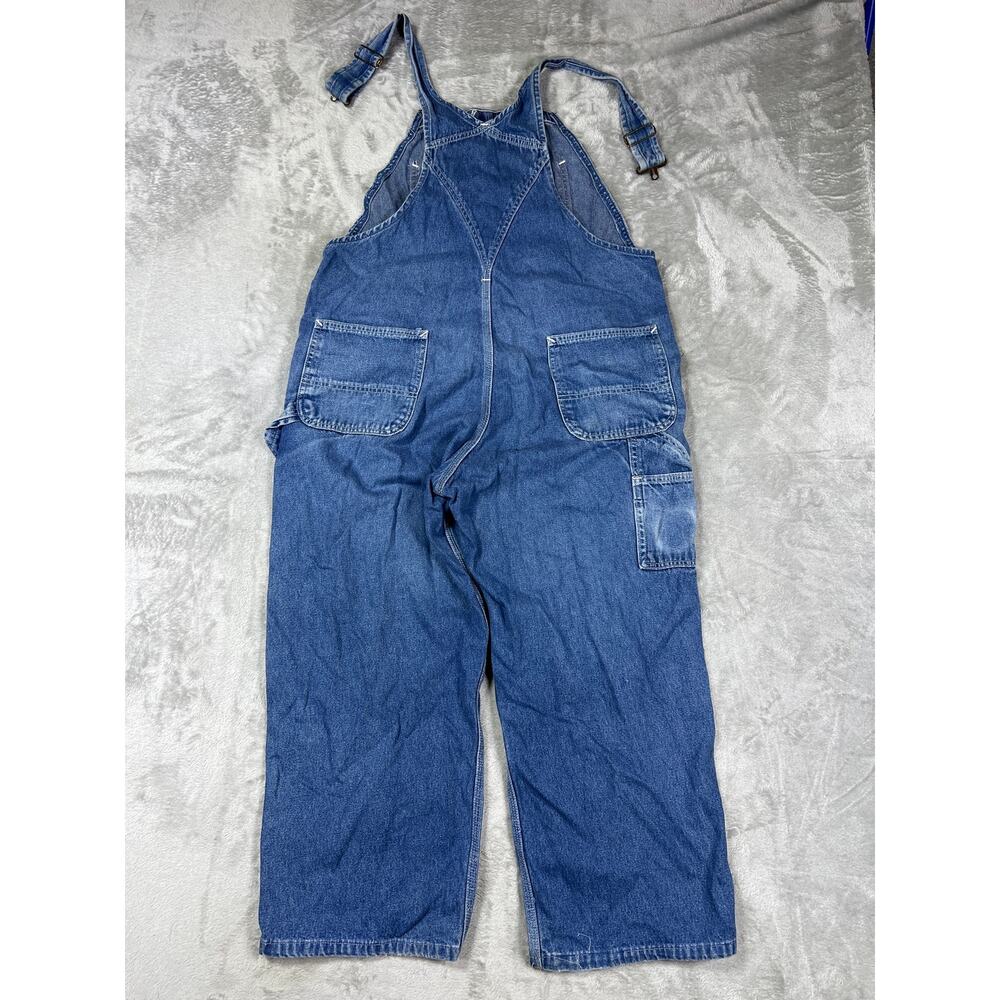 Vintage Carhartt Denim Overalls Distressed Workwear Carpenter Bib 38x26 - Picture 5 of 10